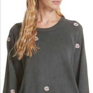 EUC The Great Daisy Embroidered College Sweatshirt